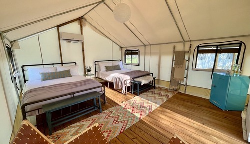 Tent, 2 Queen Beds, Pool Access, Park View