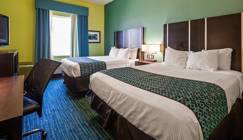 Standard Room, 2 Queen Beds, Non Smoking, Refrigerator & Microwave