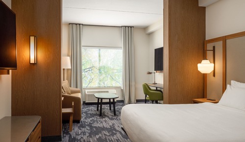Suite, 1 King Bed with Sofa bed (Hearing Accessible)