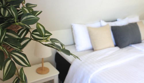 Family room with shared bathroom