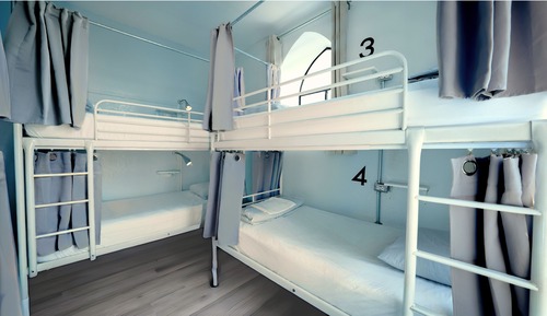 2 Beds in 6-Bed Dorm