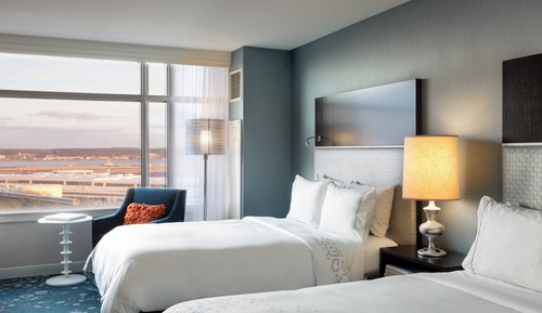 Club Room, 2 Double Beds, City View