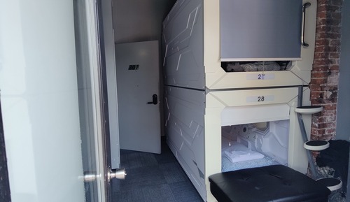 1 Single Capsule Bed in Shared Dorm (6 Beds), Mixed Dorm, Balcony