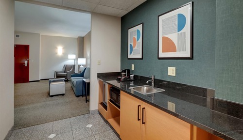 Suite, 2 Queen Beds, Accessible (Sofa Sleeper, Roll-in Shower, 2 Rooms)