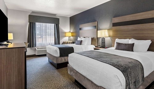 Standard Room, 2 Queen Beds, Non Smoking, Refrigerator & Microwave