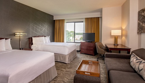 Suite, 2 Double Beds, Hearing Accessible (Roll-in Shower)