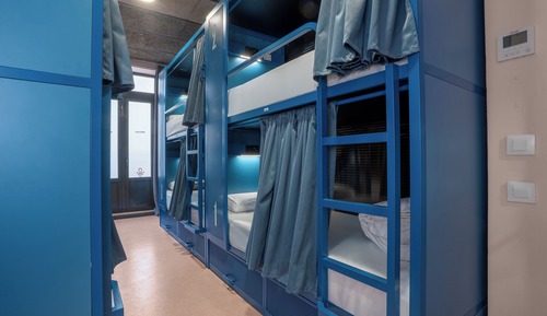 Private 8-bed room with private bathroom.