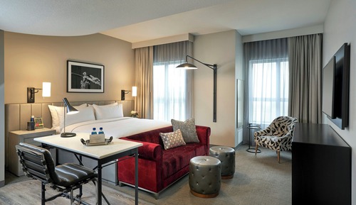 Deluxe King Mobility- and Hearing-Accessible Studio Suite With Tub