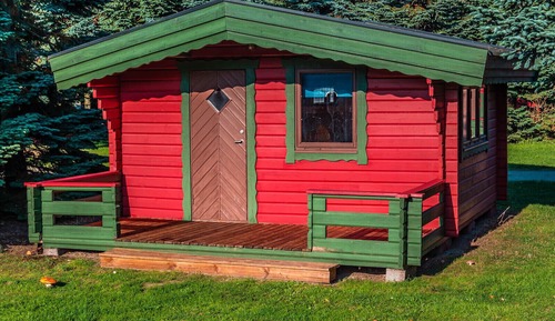 Basic Cabin, Multiple Beds, Shared Bathroom, Garden View