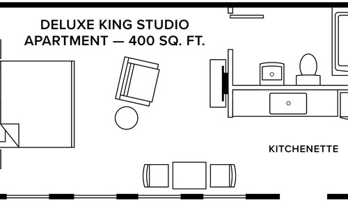Deluxe Studio, 1 King Bed, Non Smoking, Kitchenette