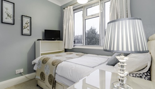 Premier Single Room, Shared Bathroom, Garden View (Blue Room)