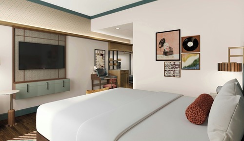Studio, 1 King Bed, Courtyard View