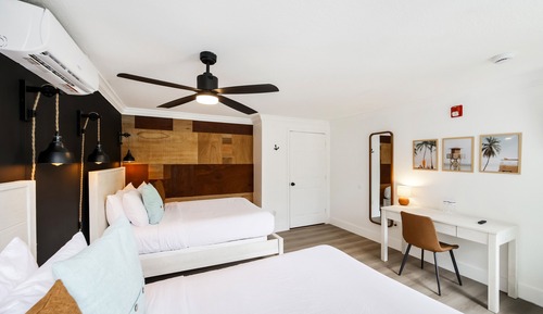 Standard Room, 2 Double Beds, Private Bathroom (Self check-in)