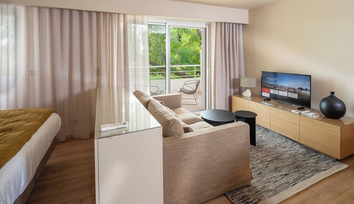 Studio, 1 Queen Bed, Balcony, Garden View