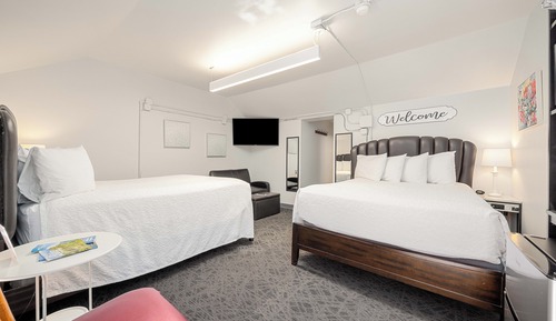 Room, Multiple Beds, Refrigerator & Microwave