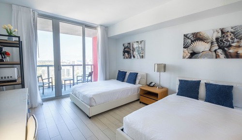 Deluxe Studio, 2 Double Beds, Balcony