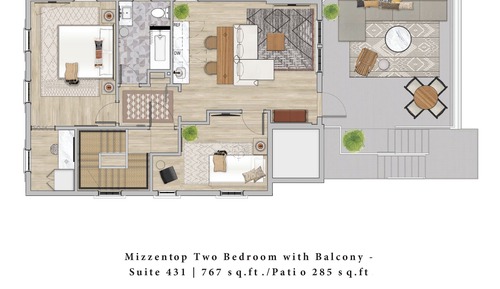 Suite, 2 Bedrooms, Balcony (Mizzentop)