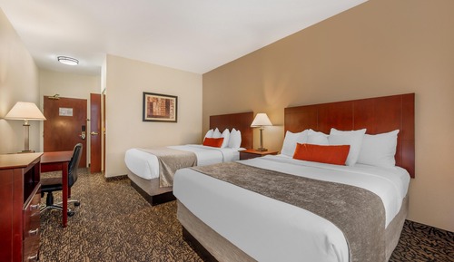 Standard Room, 2 Queen Beds, Non Smoking, Refrigerator & Microwave