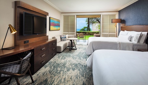 Guest Room, 2 Queen, Ground floor, Lanai