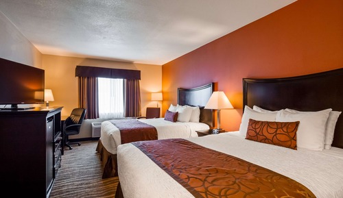 Standard Room, 2 Queen Beds, Non Smoking, Refrigerator & Microwave