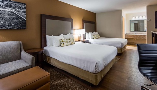 Standard Room, 2 Queen Beds, Non Smoking, Refrigerator & Microwave