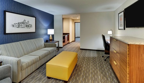 Suite, 1 King Bed with Sofa bed, Accessible, Refrigerator & Microwave (2 Rooms, Roll in Shower)