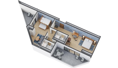 Bunk Bed Suite, 1 King Bed with 1 Queen Bed and Full Bed