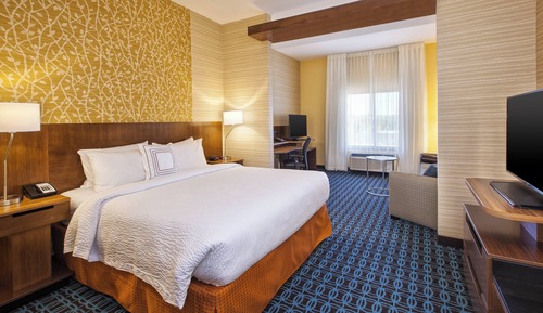 Suite, 1 King Bed with Sofa bed, Hearing Accessible (Transfer Shower)