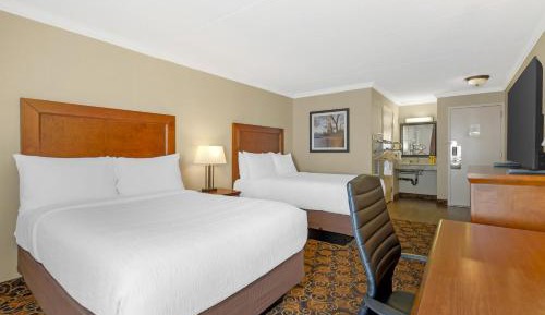 Double Room with Two Double Beds and Walk-In Shower - Mobility Accessible