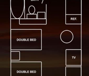 Room with Two Double Beds - Kitchenette