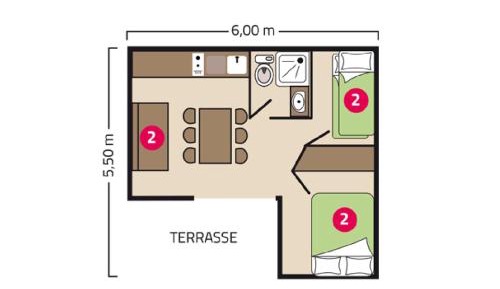 Chalet 2 chambres 4-6 personnes