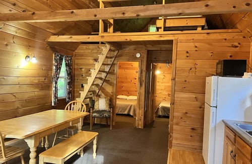 The Forks Cabin | Cabin fully equipped, trails on site, centrally located, snowmobiling, rafting