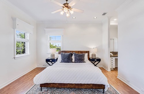 Bay Area Villa | Idyllic & elegant coastal villa with private yard, pool, office, & high ceilings