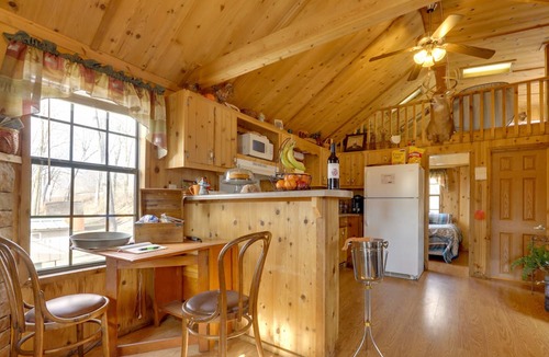 Logansport Cabin | Riverfront ‘Portobello Cabin’ w/ Hot Tub & Canoe!