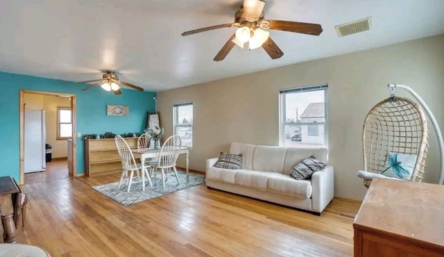 2 apartments for price of 1. Entire house with lots of rooms. Pets welcome!