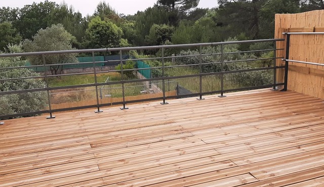 In a private estate, large studio with terrace