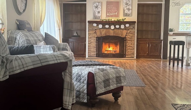 Spacious house with an open floor plan. Family friendly. Serene back yard.