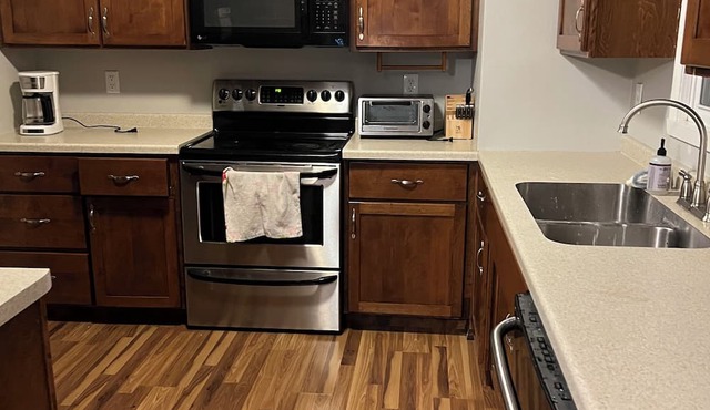 Clean two-bed house with garage.
