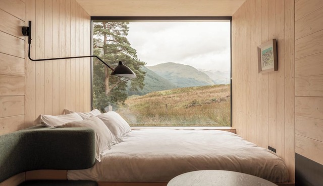 Modern cabin in the woods near Balquhidder
