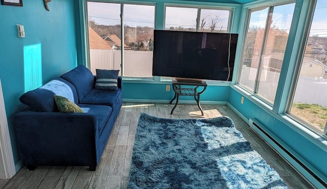 The Hexagon house in the Philadelphia suburbs. Sleeps 9, covered outdoor patio.