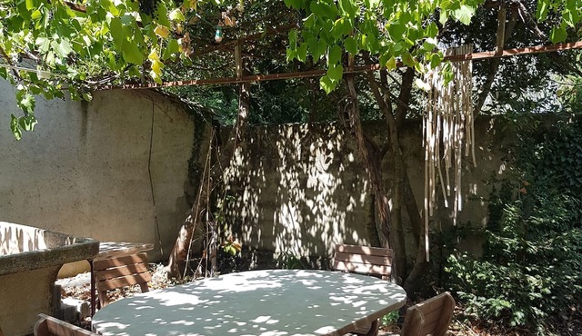 Town house with covered terrace and large garden