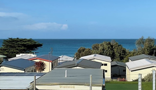 Modern bright seaside cabin in popular tourist park