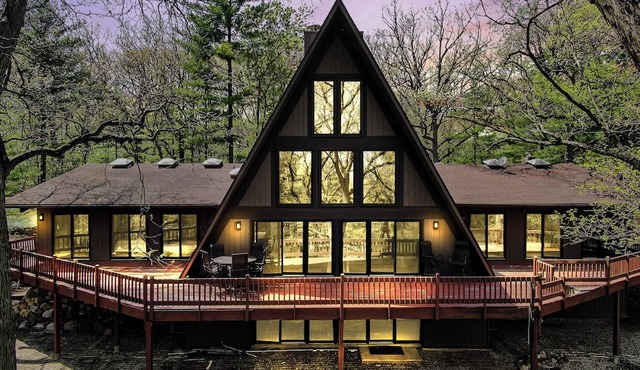 Private A-Frame on 5 Acres with a Fishing Pond and Rock Wall