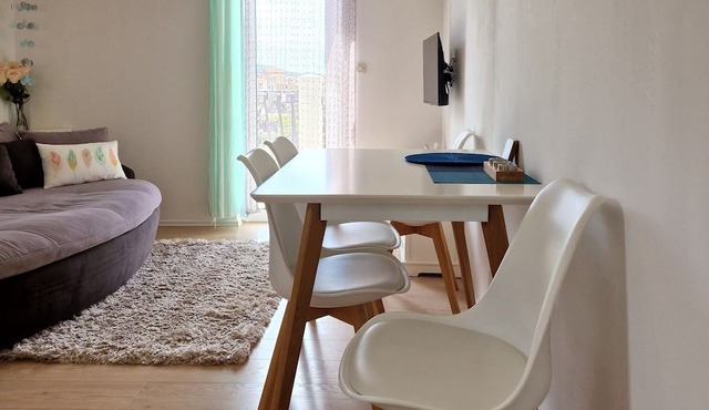 Cozy 1-bedroom apartment with AC, WiFi, parking, terrace view, laundry