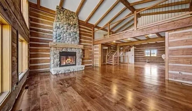 130 Year Old Log Barn Transformed Into A New Home.