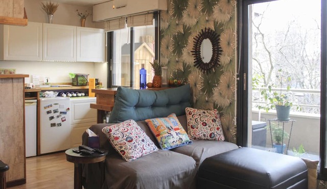 Large studio with balcony