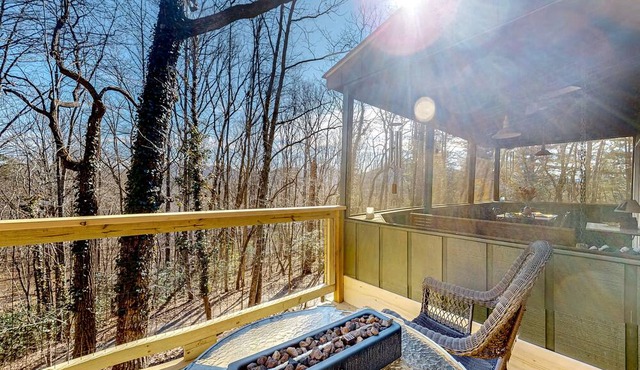 Dog-friendly hillside cabin with porches & mountain/forest views