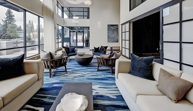 Chic Mercer island Urban Bedrooms w/ Gym & Roof deck