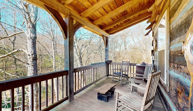 Appalachian-style log cabin with amazing Dan River views - dog-friendly