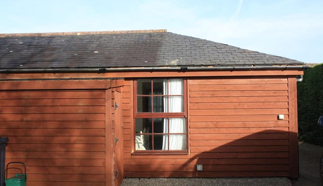 Wooden lodge set in countryside, close to River Fowey